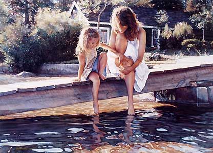 STEVE HANKS 12X19 Secondary Market Art: "TOUCHING SURFACE"