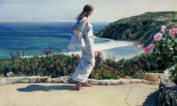 STEVE HANKS 18X30 Secondary Market Art: "BEYOND THE PATH"