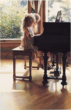 STEVE HANKS 27X18 Secondary Market Art: "SHARING KEY TIME"