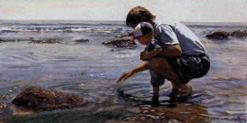 STEVE HANKS 8X15 Secondary Market Art: "TIME WITH DAD SO"