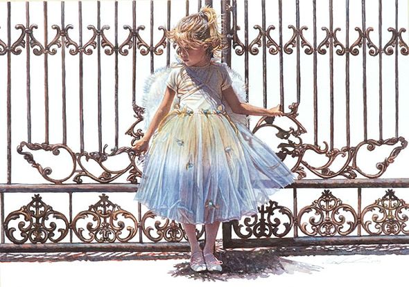 Steve Hanks Handsigned and Numbered Limited Edition Canvas Giclee:"Hold Onto the Gate"
