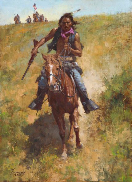 Howard Terpning Ltd Ed Canvas Giclee:"Working for the Government"