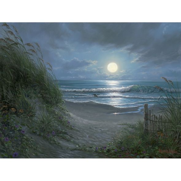 Mark Keathley Artist Hand Signed Limited Edition Embellished Canvas Giclee:"Quiet Time"