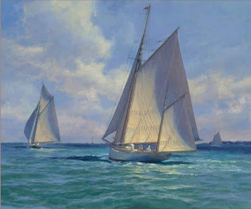 Don Demers Artist Signed Limited Edition Canvas Giclee:"Yawl Flaneur"