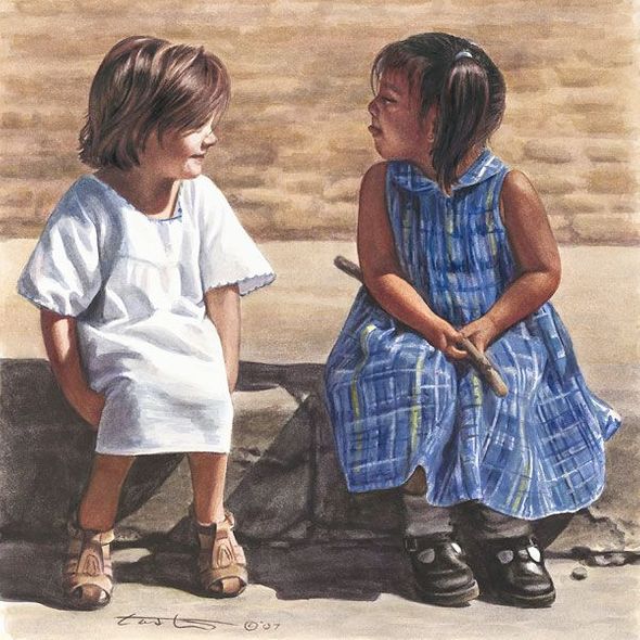 Kara Castro Limited Edition Artist Signed Canvas Giclee:"Lingua Franca"