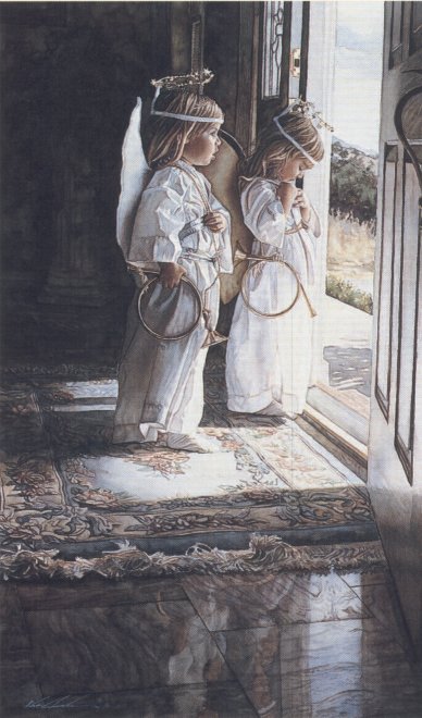 Steve Hanks Handsigned & Numbered Limited Edition Canvas Giclee:"Little Angels"