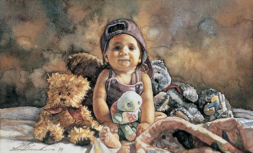 Steve Hanks Artist Signed Limited Edition Print: "Michaela & Friends"