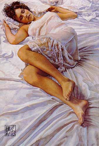 Steve Hanks Limited Edition Print: "When Her Blue Eyes Close"