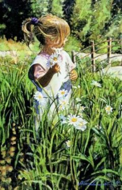 STEVE HANKS  Secondary Market Art: "PICKING DAISIES SO"