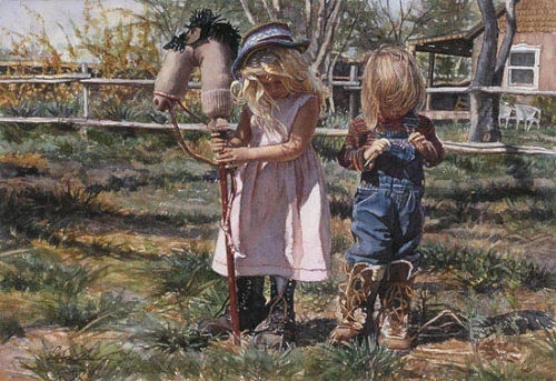 Steve Hanks Signed and Numbered Limited Edition Giclee Canvas: "Country Girls"