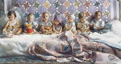 Steve Hanks Signed and Numbered Limited Edition  Lithograph: "All In A Row"