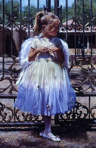 Steve Hanks Signed and Numbered Limited Edition Lithograph: "Angel At The Gate" Steve Hanks Signed and Numbered Limited Edition Lithograph: "Angel At The Gate"