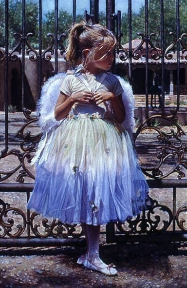 Steve Hanks Signed and Numbered Limited Edition Lithograph: "Angel At The Gate"