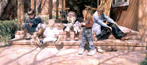 Steve Hanks Signed and Numbered Limited Edition Lithograph: "Big Shoes To Fill" Steve Hanks Signed and Numbered Limited Edition Lithograph: "Big Shoes To Fill"