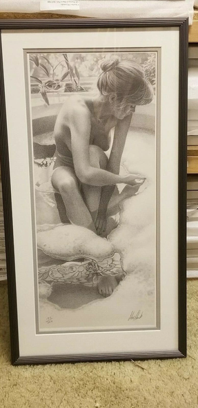 Steve Hanks Signed and Numbered Limited Edition Lithograph: "Bubble Bath"