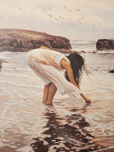 Steve Hanks Signed and Numbered Limited Edition Lithograph: "Conferring with the Sea" Steve Hanks Signed and Numbered Limited Edition Lithograph: "Conferring with the Sea"