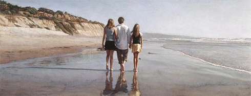 Steve Hanks Signed and Numbered Limited Edition Lithograph: "Fathers Day"