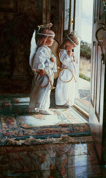 Steve Hanks Signed and Numbered Limited Edition Lithograph: "Little Angels"