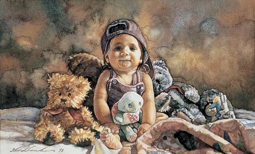 Steve Hanks Signed and Numbered Limited Edition Lithograph: "MICHACLA AND FRIENDS"
