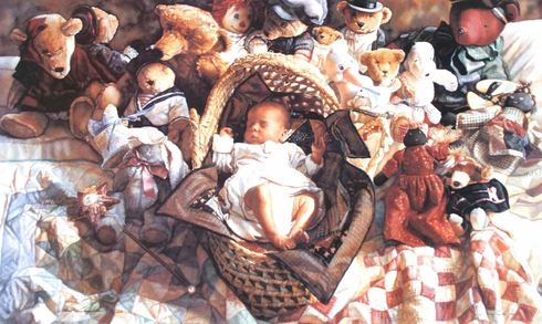 Steve Hanks Signed and Numbered Limited Edition Lithograph: "New Arrival" Steve Hanks Signed and Numbered Limited Edition Lithograph: "New Arrival"