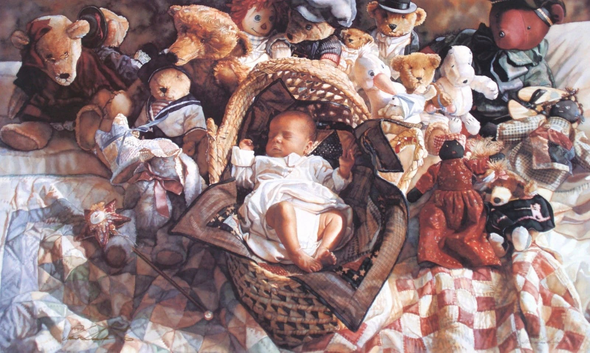 Steve Hanks Signed and Numbered Limited Edition Lithograph: "New Arrival"