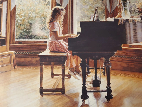Steve Hanks Signed and Numbered Limited Edition Lithograph Print: "The Music Room"