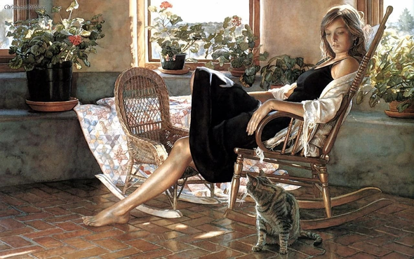 Steve Hanks Signed and Numbered Limited Edition Lithograph: "Quiet Rapport"