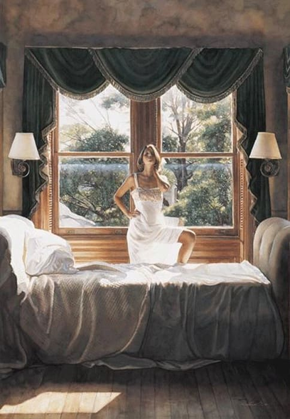 Steve Hanks Signed and Numbered Limited Edition Lithograph: "Savoring The Sun"