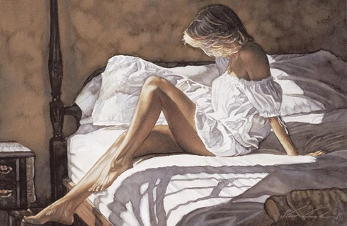 Steve Hanks Signed and Numbered Limited Edition Lithograph: "Sheets Of White"