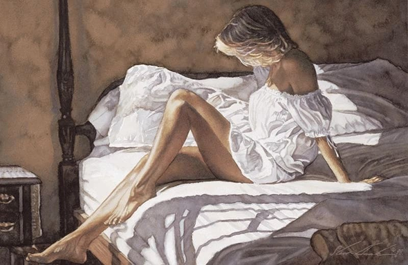 Steve Hanks Signed and Numbered Limited Edition Lithograph: "Sheets Of White"