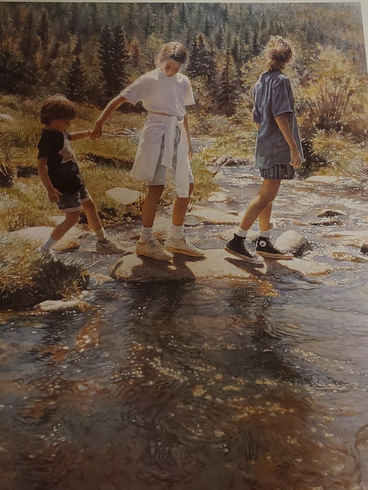 Steve Hanks Signed and Numbered Limited Edition Lithograph: "Stepping Stones"