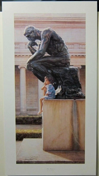 Steve Hanks Signed and Numbered Limited Edition Lithograph: "The Thinker"
