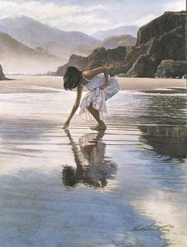 Steve Hanks Signed and Numbered Limited Edition Lithograph: "Treasure On The Shore" Steve Hanks Signed and Numbered Limited Edition Lithograph: "Treasure On The Shore"