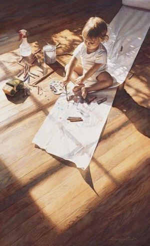 Steve Hanks Signed Artist Proof Limited Edition Lithograph: "Young At Art" Steve Hanks Signed Artist Proof Limited Edition Lithograph: "Young At Art"