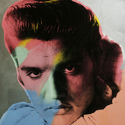 Steve Kaufman Limited Edition Silkscreen on Canvas:"Elvis 1 Silver Dusted"