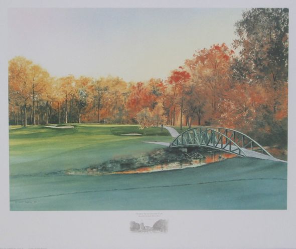 Steve Lotus Handsigned and Numbered Limited Edition Print:"1997 Olympia Field S Course Hole #10"