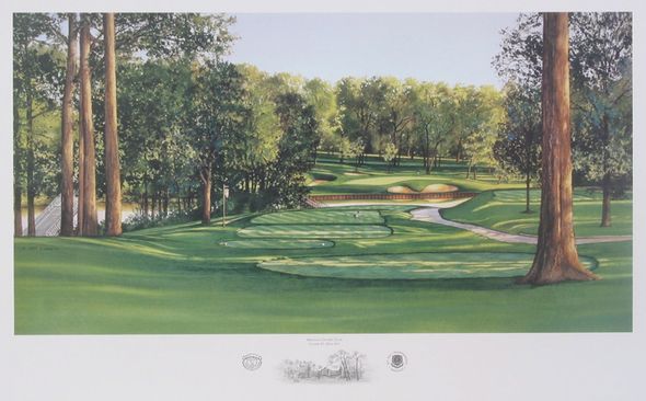 Steve Lotus Handsigned and Numbered Limited Edition Print:"1999 Medinah CC Course #3 Hole #13"