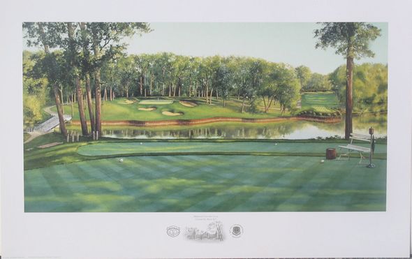 Steve Lotus Handsigned and Numbered Limited Edition Print:"1999 Medinah CC Course #3 Hole #17"