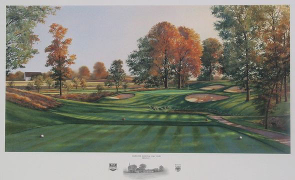 Steve Lotus Handsigned and Numbered Limited Edition Print:"2002 Hazeltine Ntl Golf Club Hole #17"