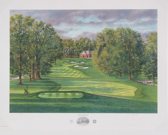 Steve Lotus Handsigned and Numbered Limited Edition Print:"2003 Oak Hill CC Hole #13"