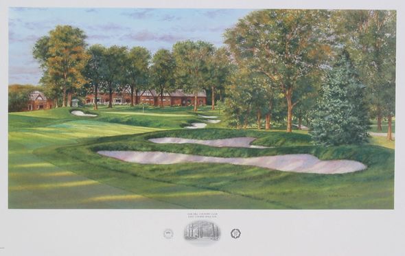 Steve Lotus Handsigned and Numbered Limited Edition Print:"2003 Oak Hill CC Hole #18"