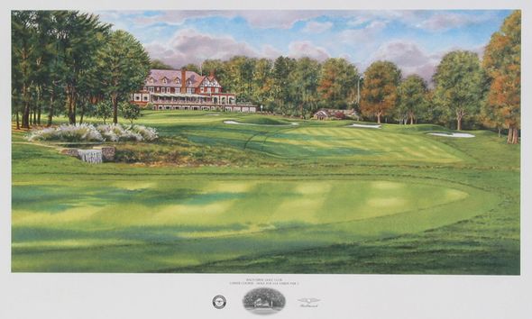 Steve Lotus Handsigned and Numbered Limited Edition Print:"2005 Baltusrol CC Hole #18"