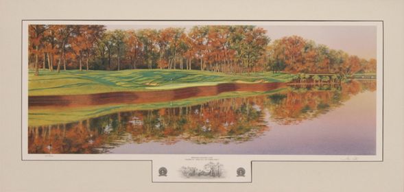 Steve Lotus Handsigned and Numbered Limited Edition Print:"2006 Medinah CC Hole #17 Panoramic"