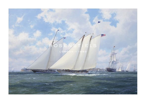 Steven Dews Hand Numbered Limited Edition Print on Paper :"America racing Maria, New York 1851"