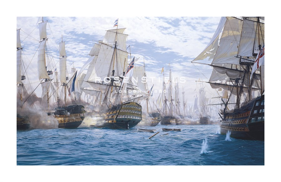 Steven Dews Hand Numbered Limited Edition Print on Paper :"Battle Of Trafalgar"