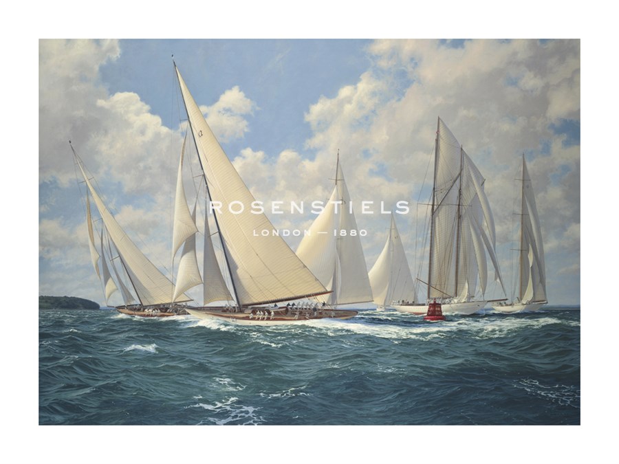 Steven Dews Hand Numbered Limited Edition Print on Paper :"Big Class Astra Rounding the Mark"