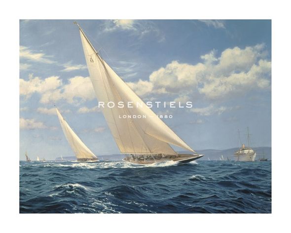 Steven Dews Hand Numbered Limited Edition Print on Paper :"Endeavour and Velsheda Racing in Torbay"