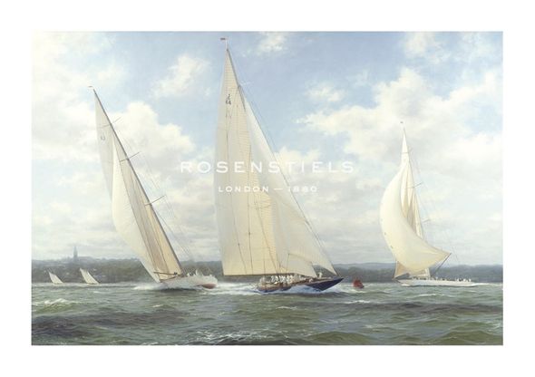 Steven Dews Hand Numbered Limited Edition Print on Paper :"Endeavour leading Astra and Candida off Ryde, Isle of Wight, 1934"
