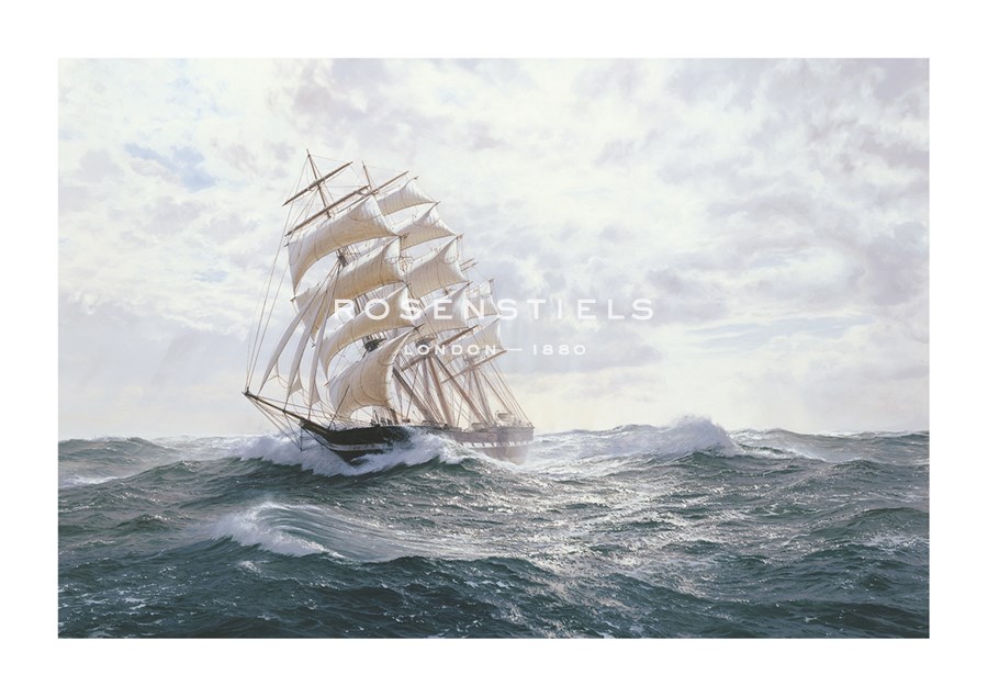 Steven Dews Hand Numbered Limited Edition Print on Paper :"Macquarie Sydney Bound, With Singing Shrouds And Humming Backstays"