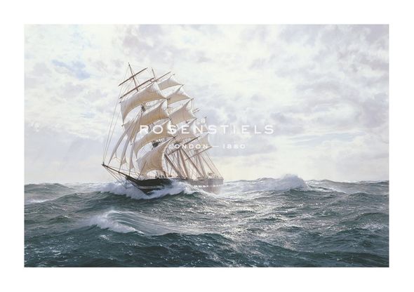 Steven Dews Hand Numbered Limited Edition Print on Paper :"Macquarie Sydney Bound, With Singing Shrouds And Humming Backstays"